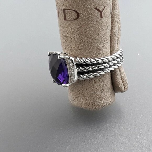 David Yurman Amethyst & Diamond Weaton Ring Sz 7 - Refurbished. - Picture 7 of 11